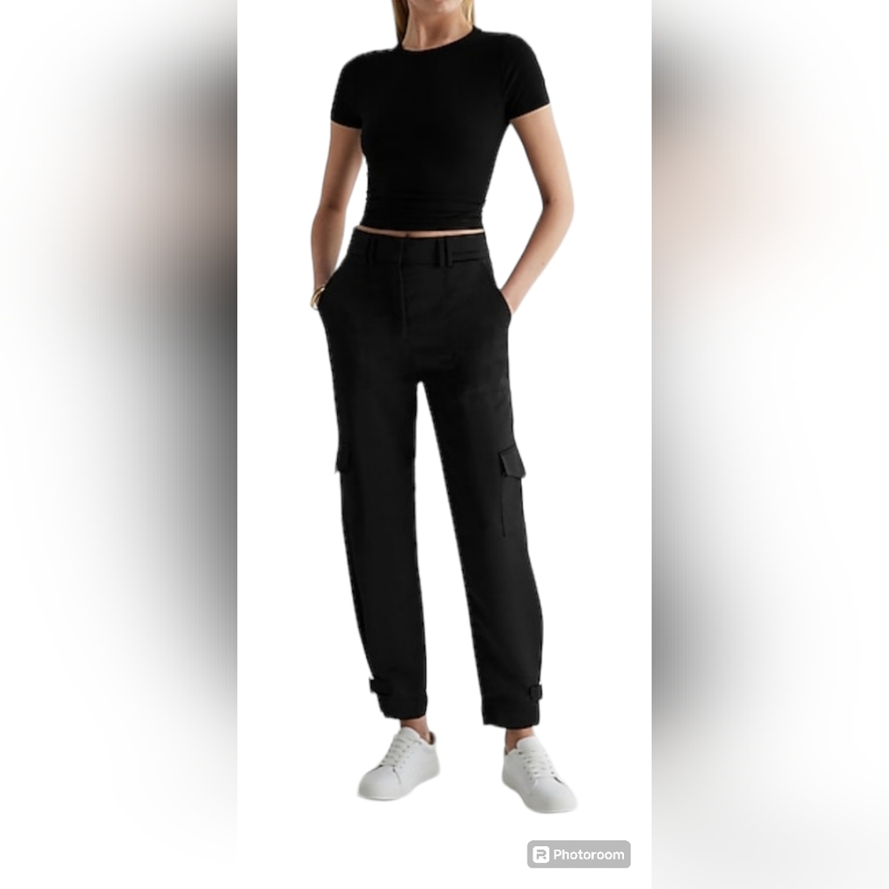 Super high waist satin cargo